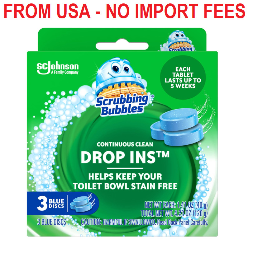 Scrubbing Bubbles Continuous Clean Toilet Drop-Ins, Automatic Blue Toilet Bowl C