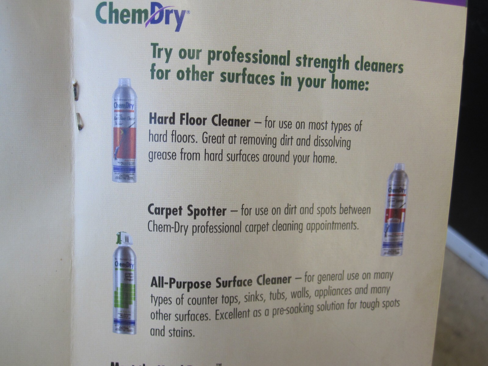 THE RAZOR, CHEM DRY ADVANCED FLOOR CARE SYSTEM (NEW)