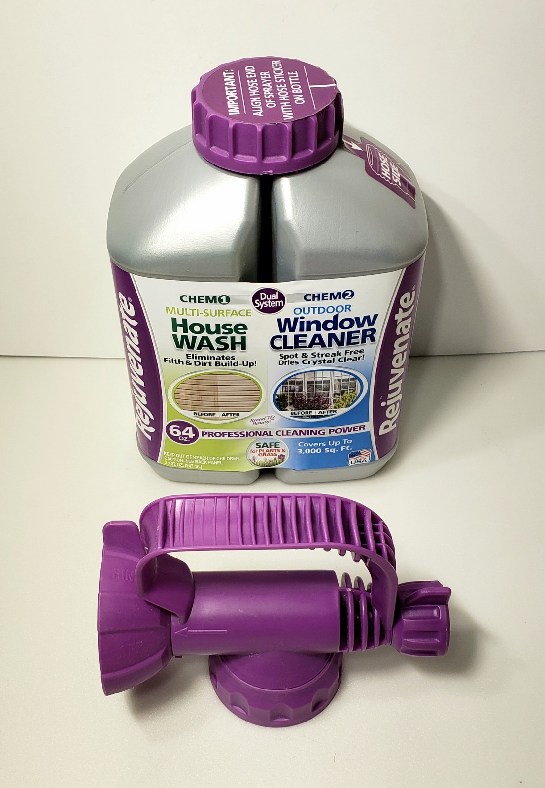 Rejuvenate House Wash 64oz Cleaner Kit Multisurface Outdoor Proffessional U.S.A.