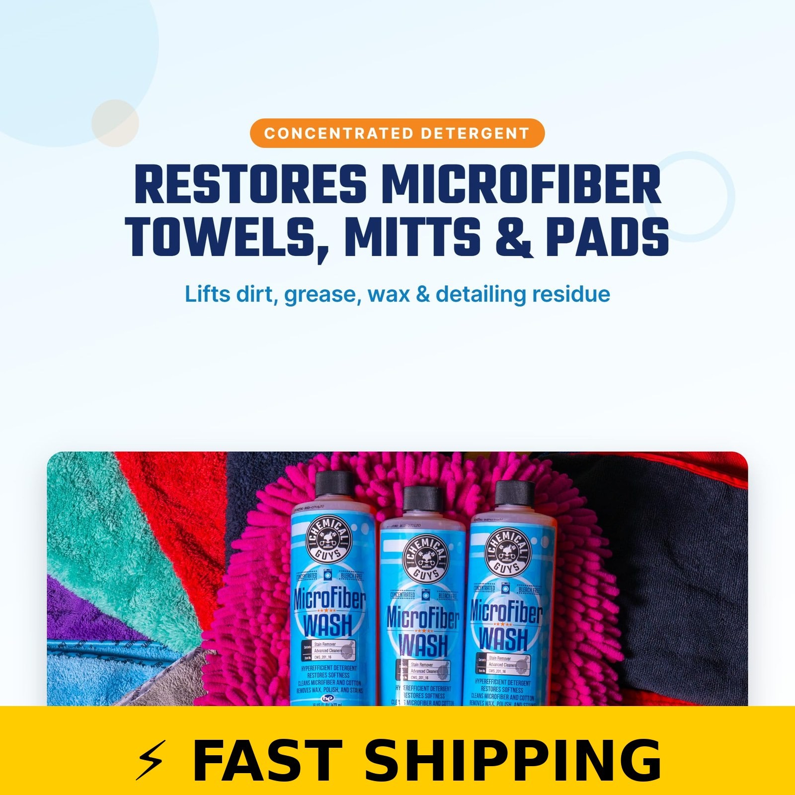 Chemical Guys Microfiber Cleaning Cloth Detergent – 16 oz
