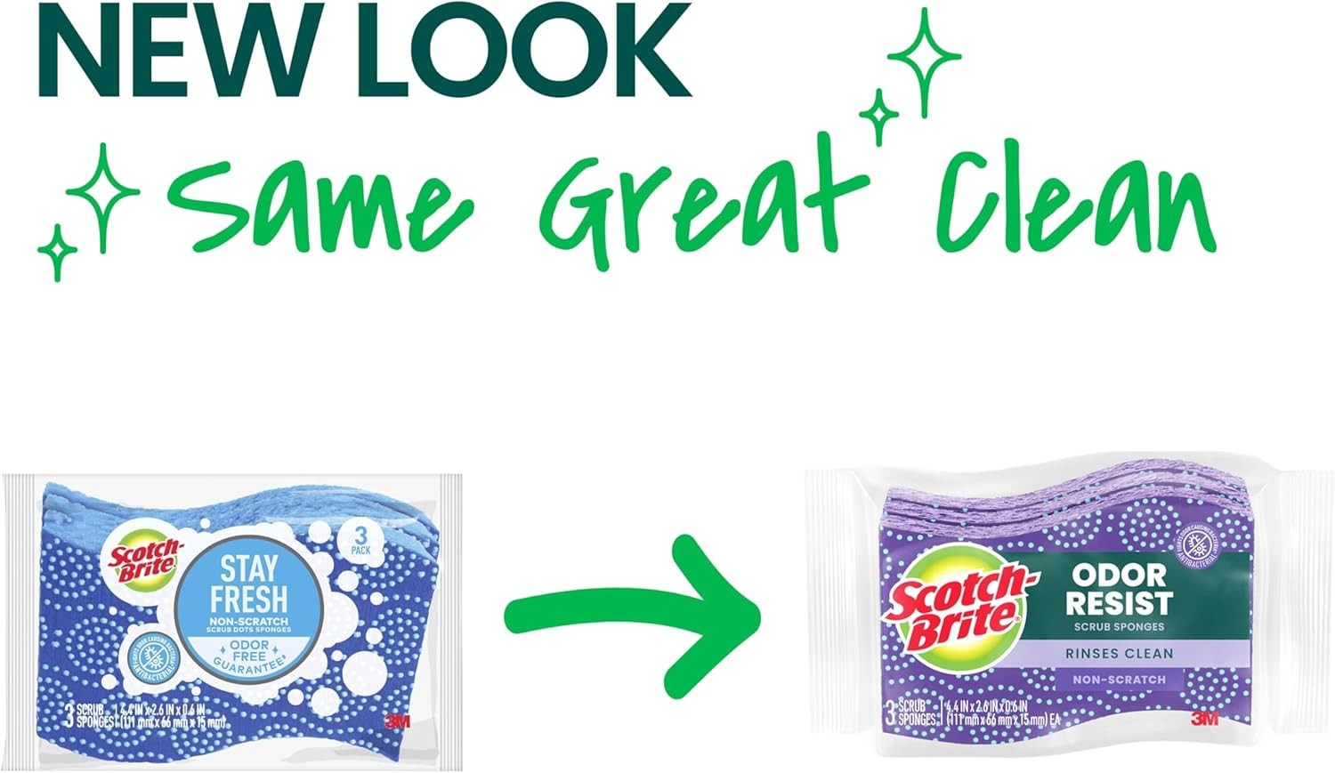 Scrub Dots Non-Scratch Scrub Sponge, Rinses Clean, for Washing Dishes and