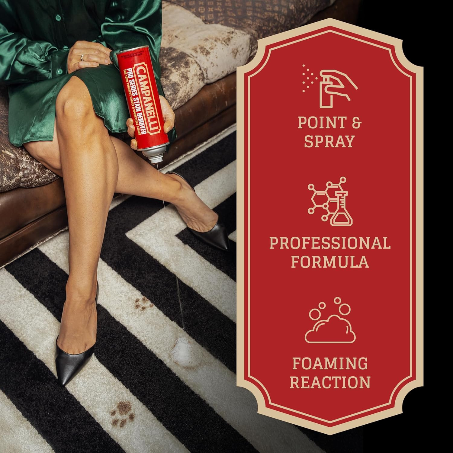 Campanelli Pro Series Stain Remover Point & Spray Carpet & Upholstery Cleaner fo