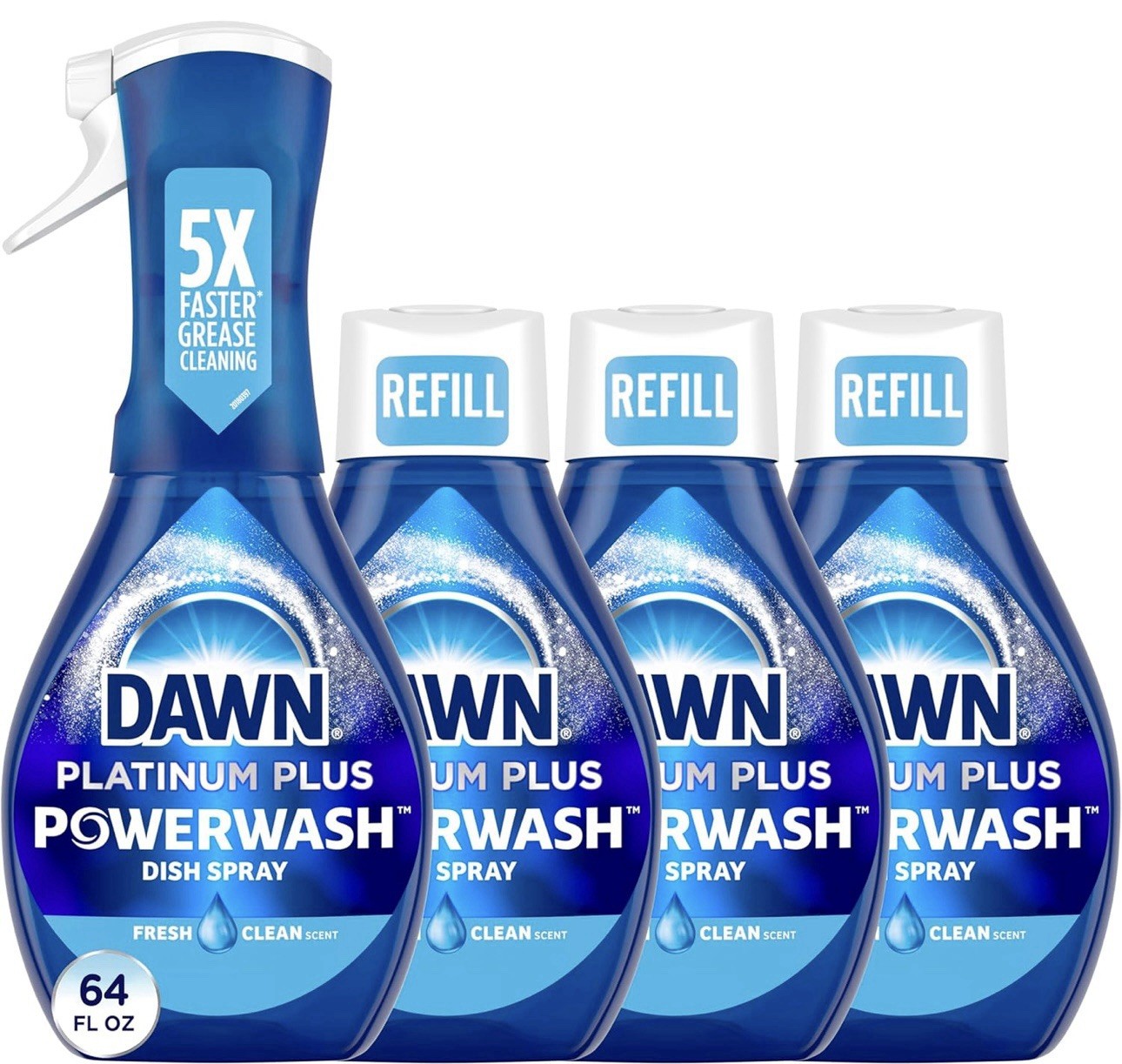Dawn Platinum Powerwash Dish Spray, Dish Soap, Fresh Scent Bundle, 4 Spray…
