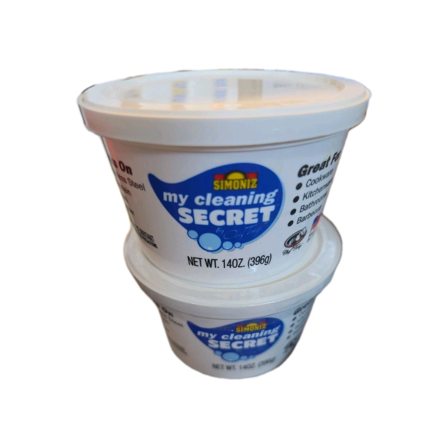 Simoniz My Cleaning Secret Cleaner by Chef Tony 2-14 Oz Tubs 2 Sponge)Scrubbers