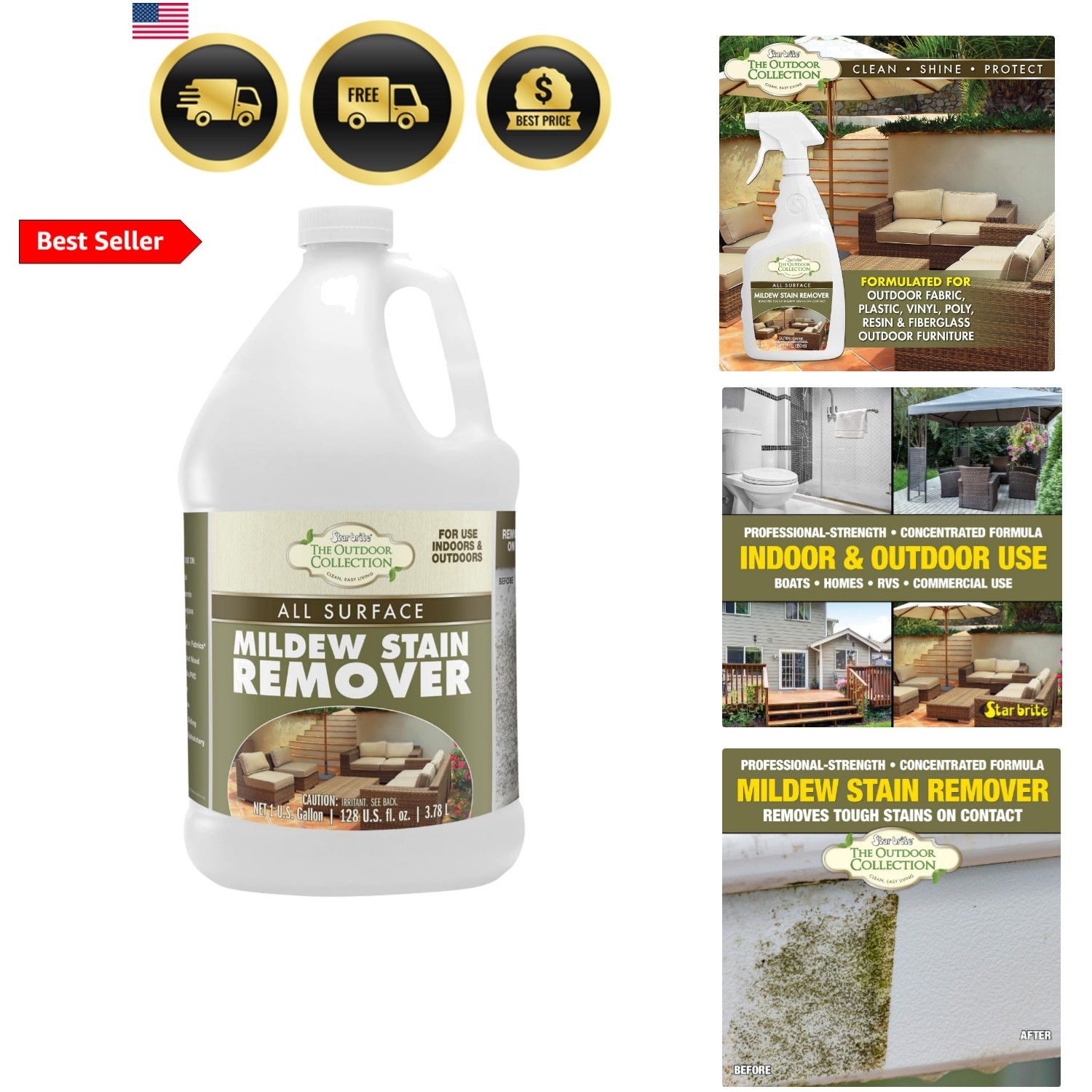 O/C Mildew Stain Remover – Professional Strength, Quick-Acting, Multi-Surface…