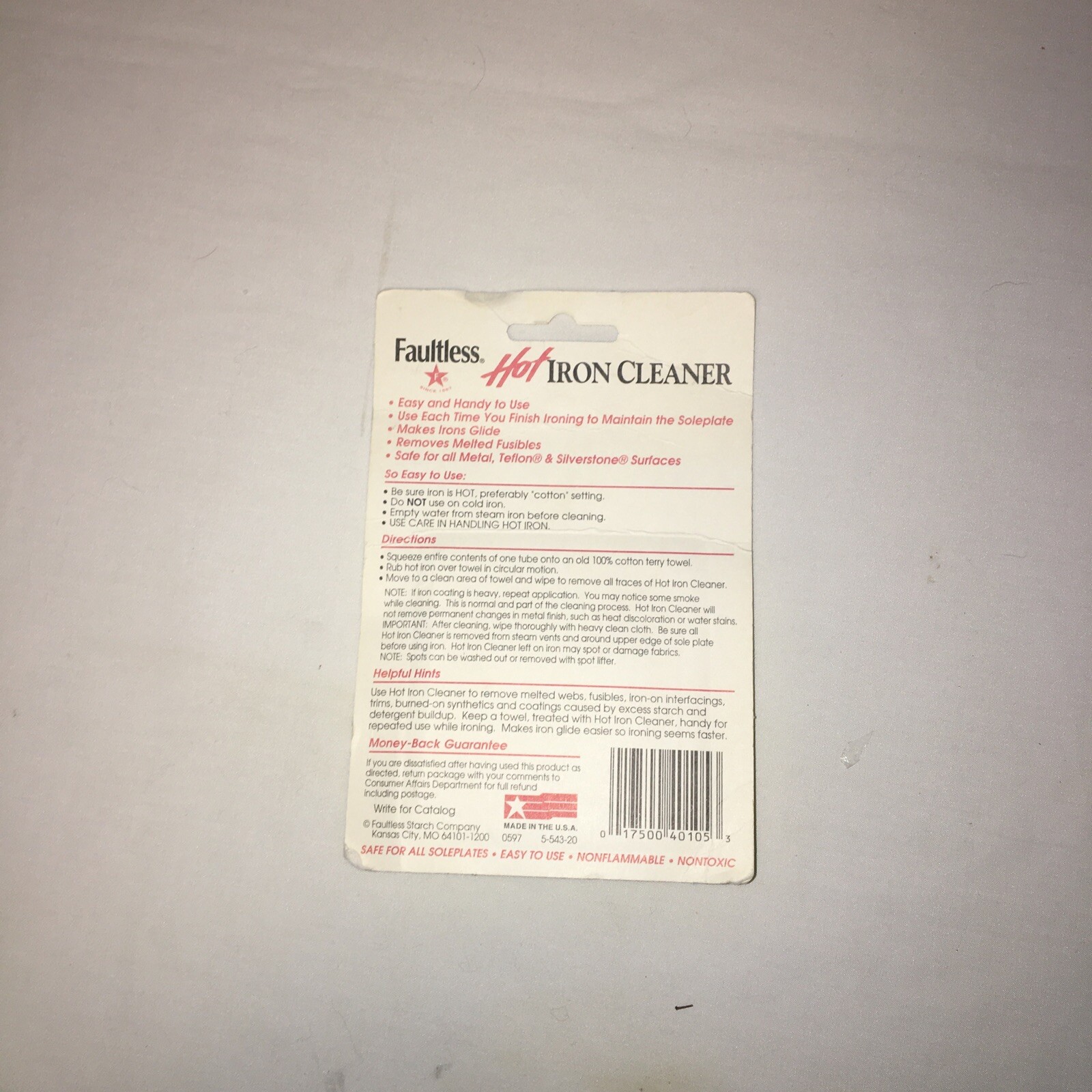Lot Of 2 Faultless Hot Iron Cleaner New