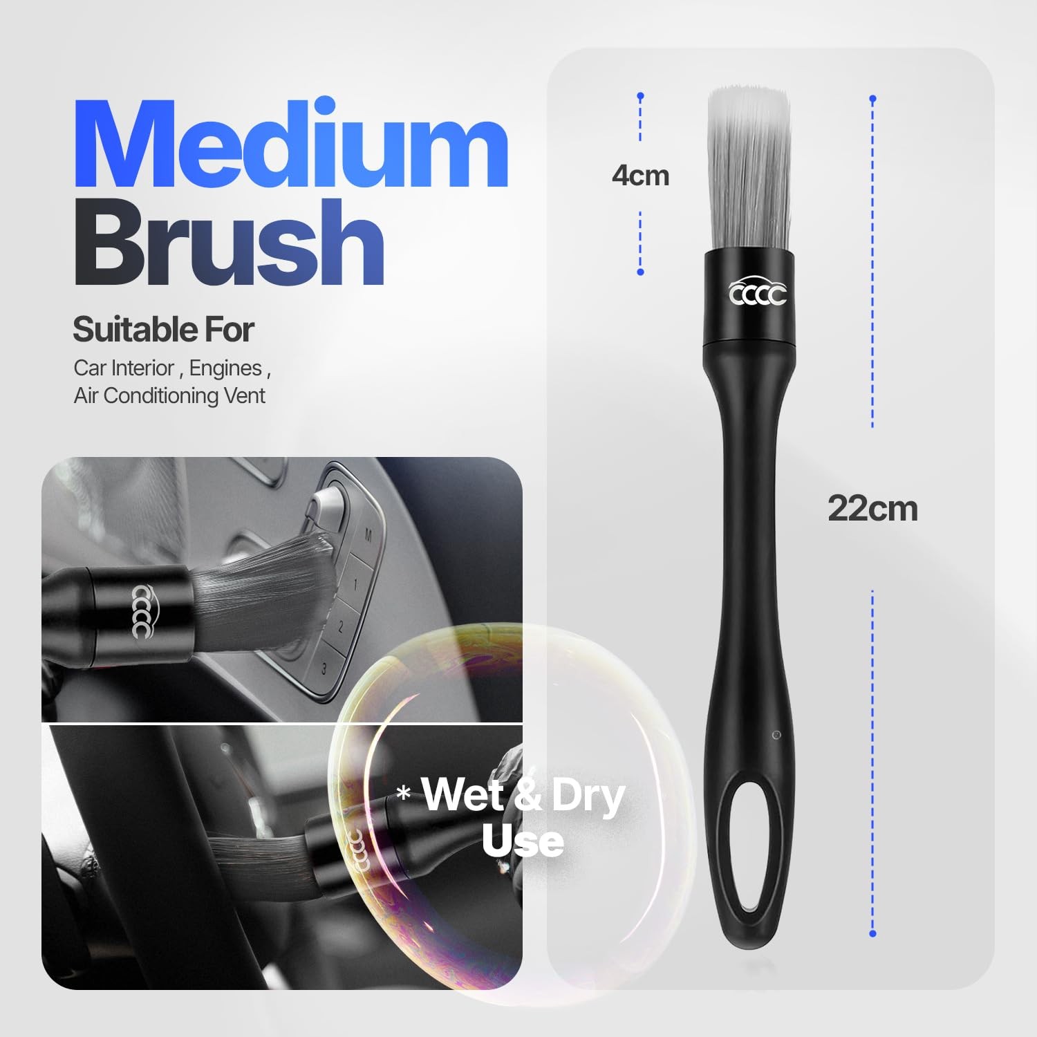 5 Pcs Car Detailing Brush Set – 2 Pcs Ultra-Soft for Delicate Leather, Screen…