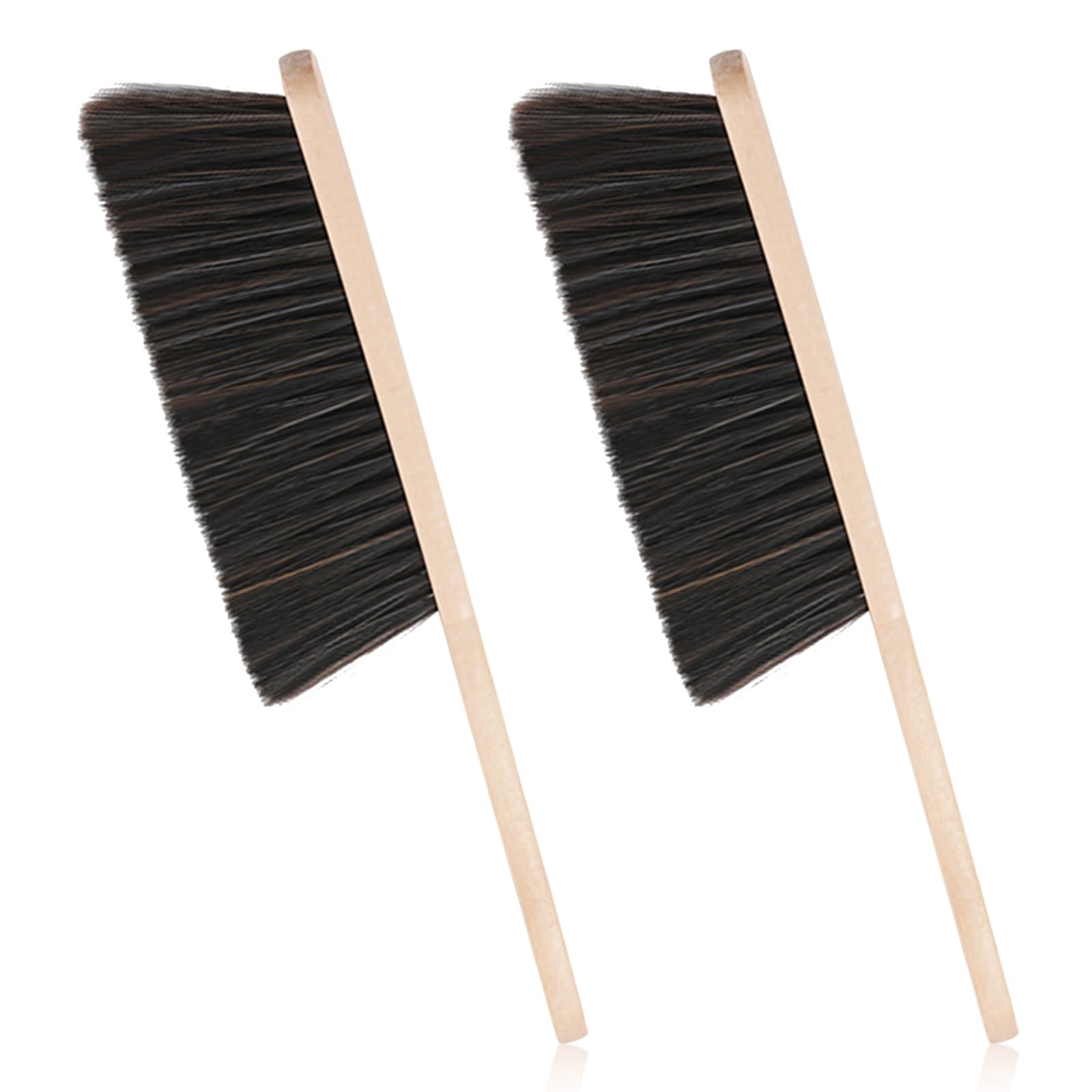 2 Pieces Wooden Dust Brush Hand Broom, Bench Brushes with Bristles, Handle Ha…