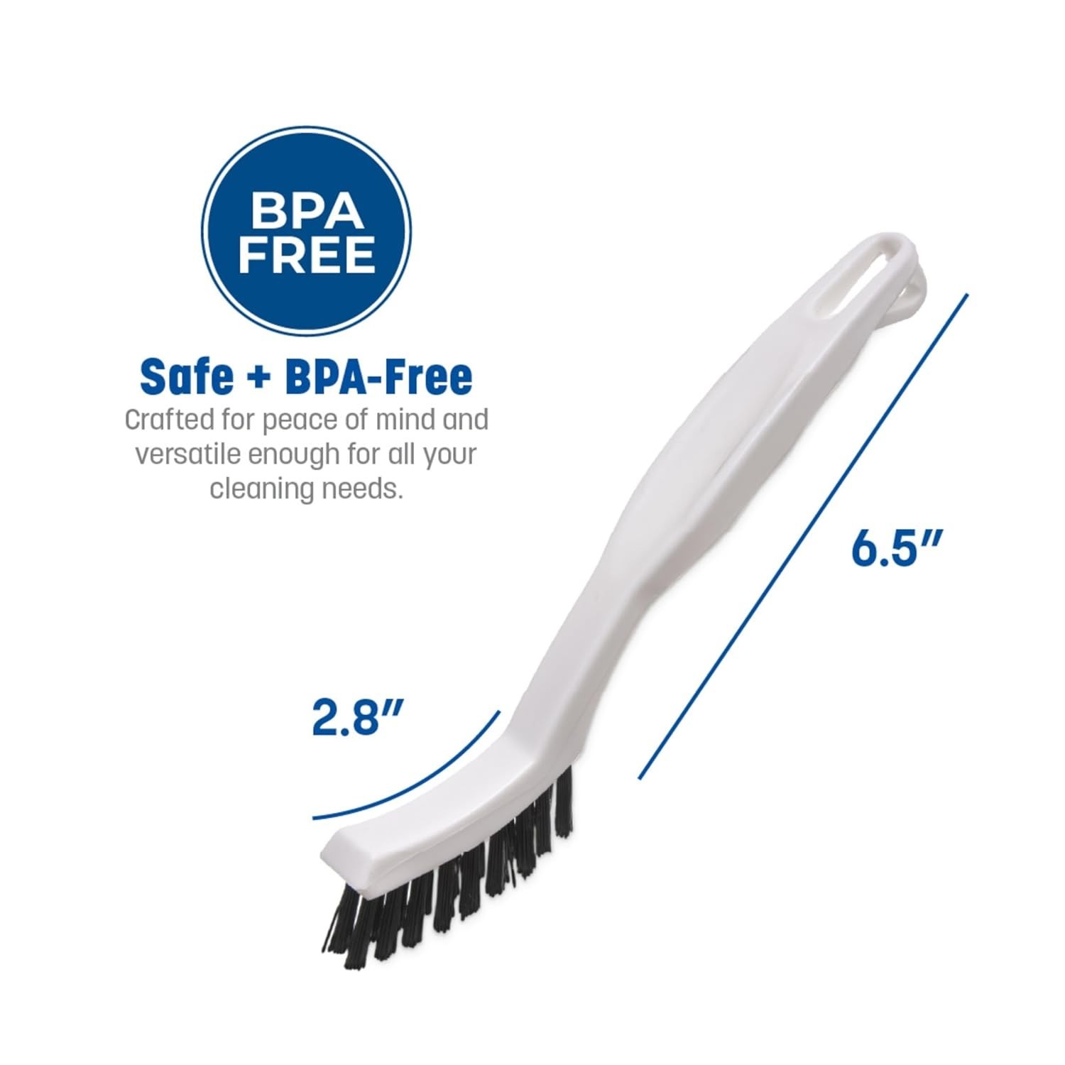 Flo-Pac Grout Brush with Nylon Bristles, Scrubber with Handle for Bathroom an…