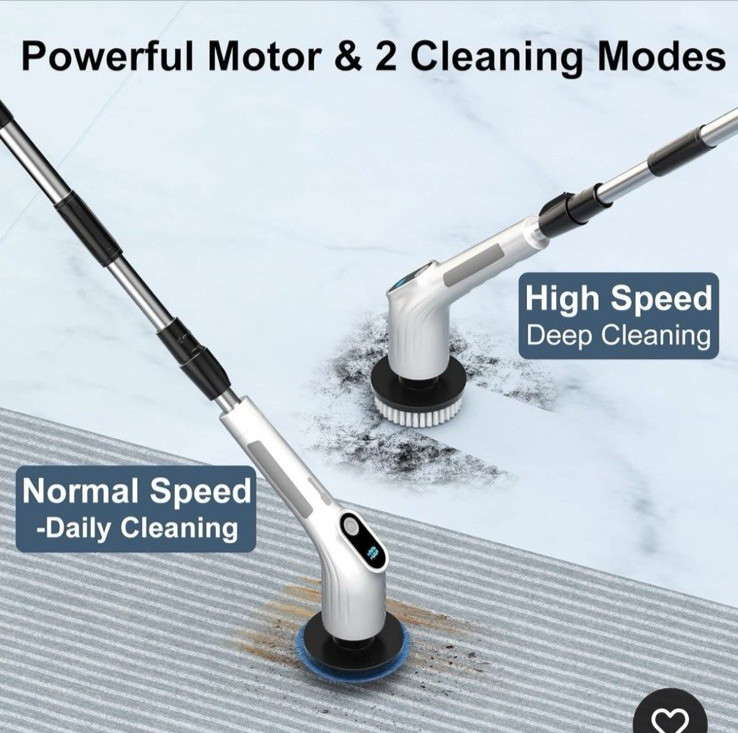 8 in 1 Electric Spin Scrubber with 8 Replaceable Brush Heads, Multi-Functional