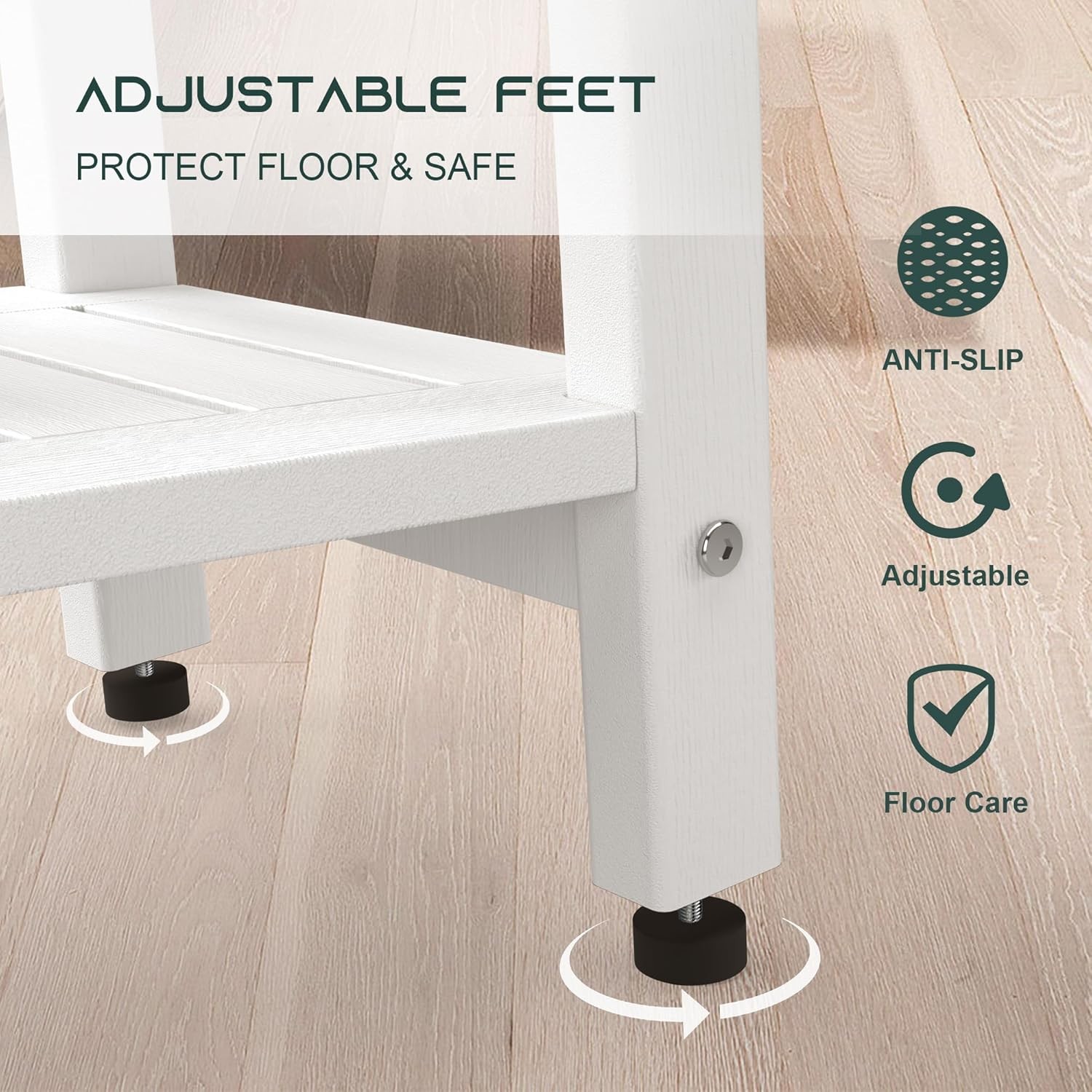 Shower Bench for Inside Shower – White HDPE Shower Stool Waterproof – Spa Bath