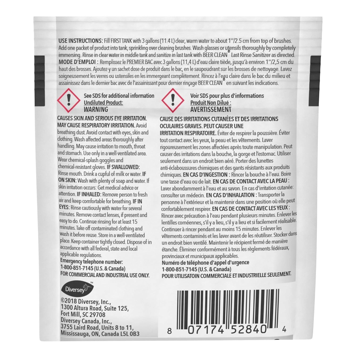 BEER CLEAN 990224 Low Suds Glass Cleaner, Restaurant Barware & Glassware Clea…