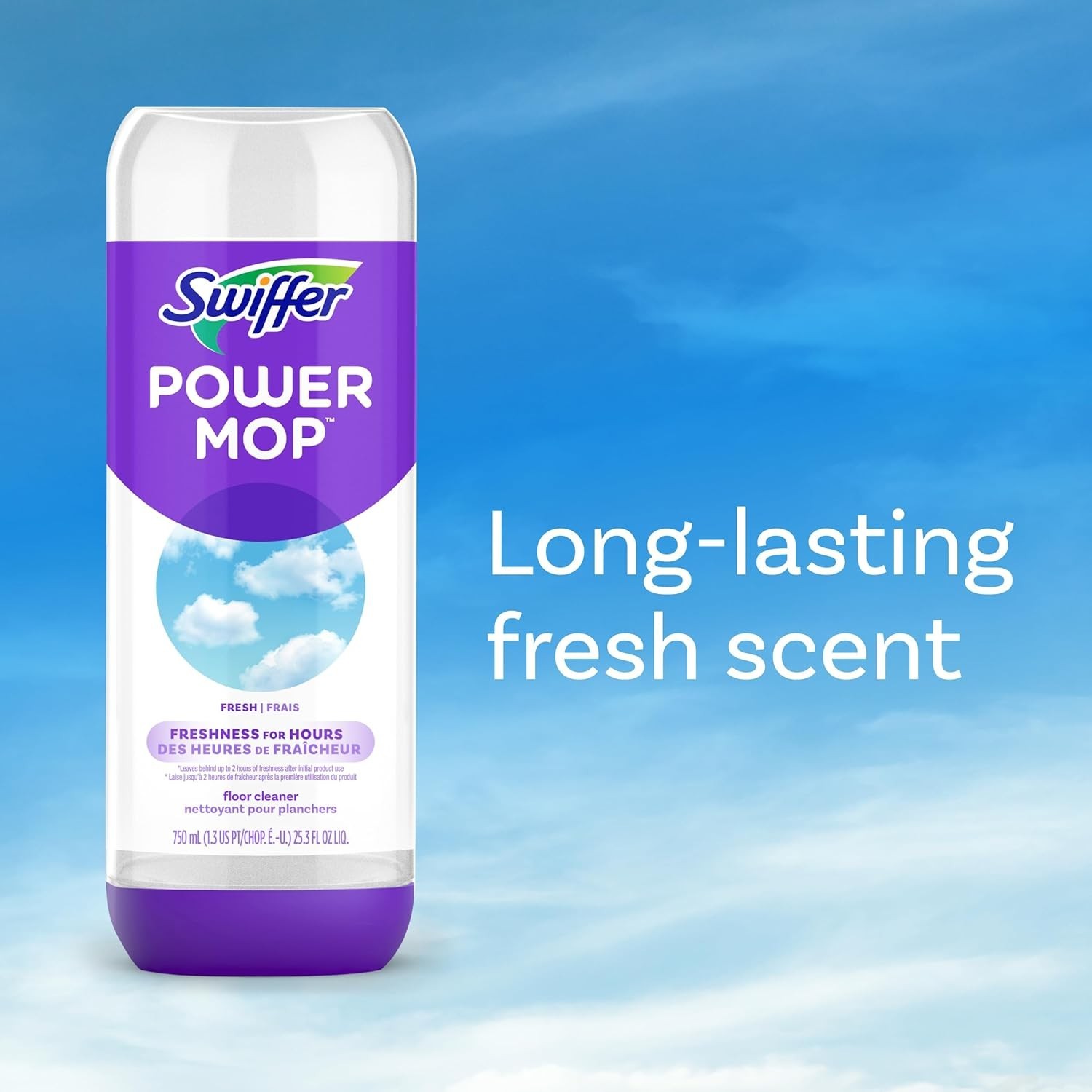 Swiffer Power Mop Floor Cleaning Solution Fresh Scent Floor Cleaner,25.3 oz, 2x.