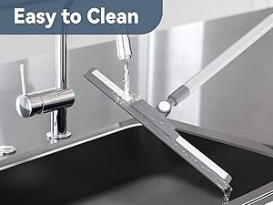 Floor Squeegee with 180° Rotating Head, Squeegee for Floor with 52” Long