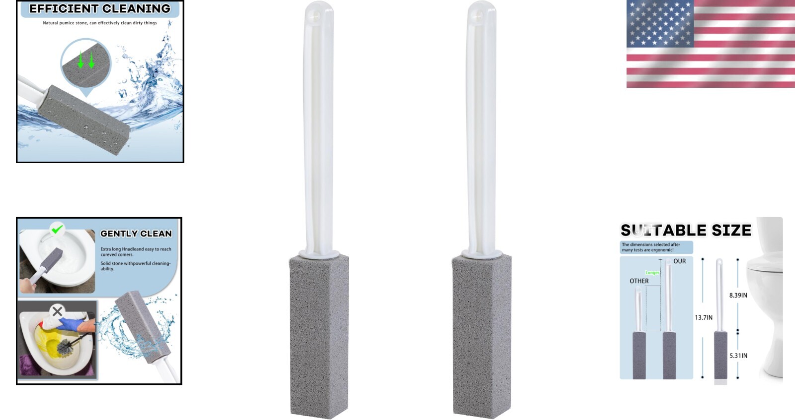 Versatile Pumice Stones with Easy Grip Handle – Perfect for Toilets & More