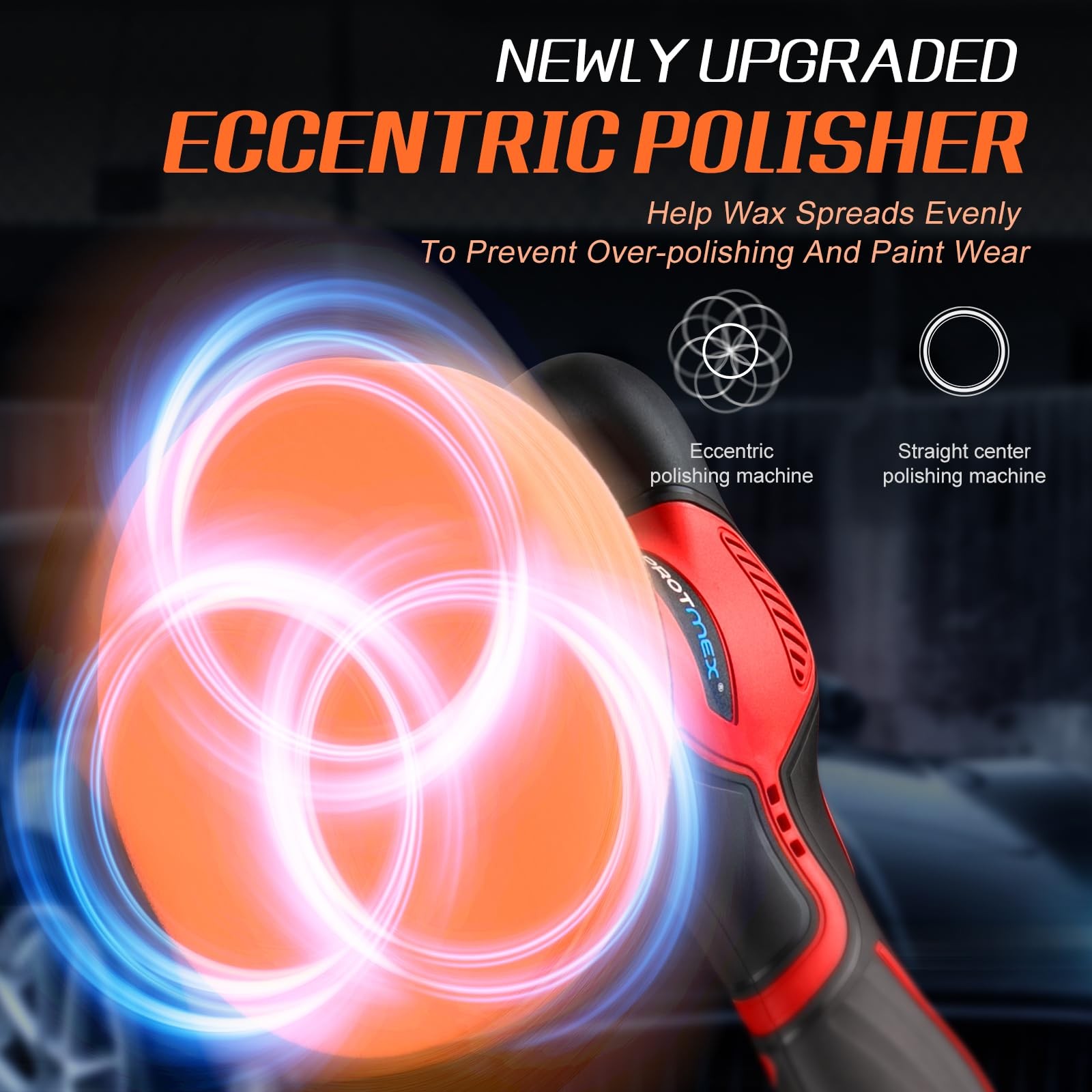 Cordless Car Buffer Polisher Kit with 2 Batteries, 18 Attachments & 6 Speeds