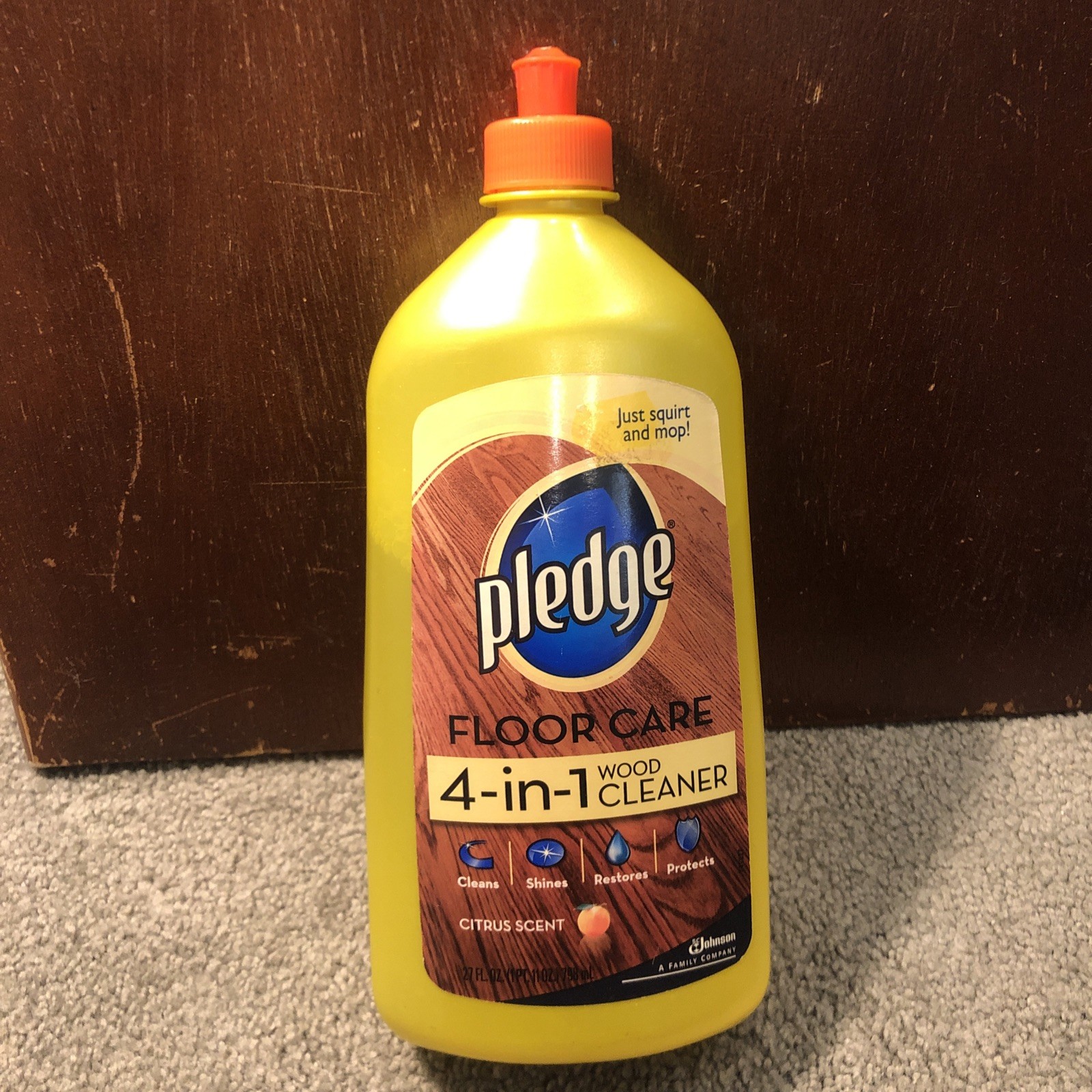 80% Full – Pledge Floor Care 4 In 1 Wood Cleaner CITRUS Scent, 27oz