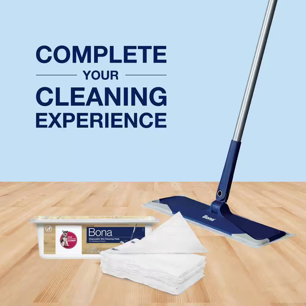 17 In. X 5 1/4 In. Hardwood Floor Wet Cleaning Refill Pads (12-Count)