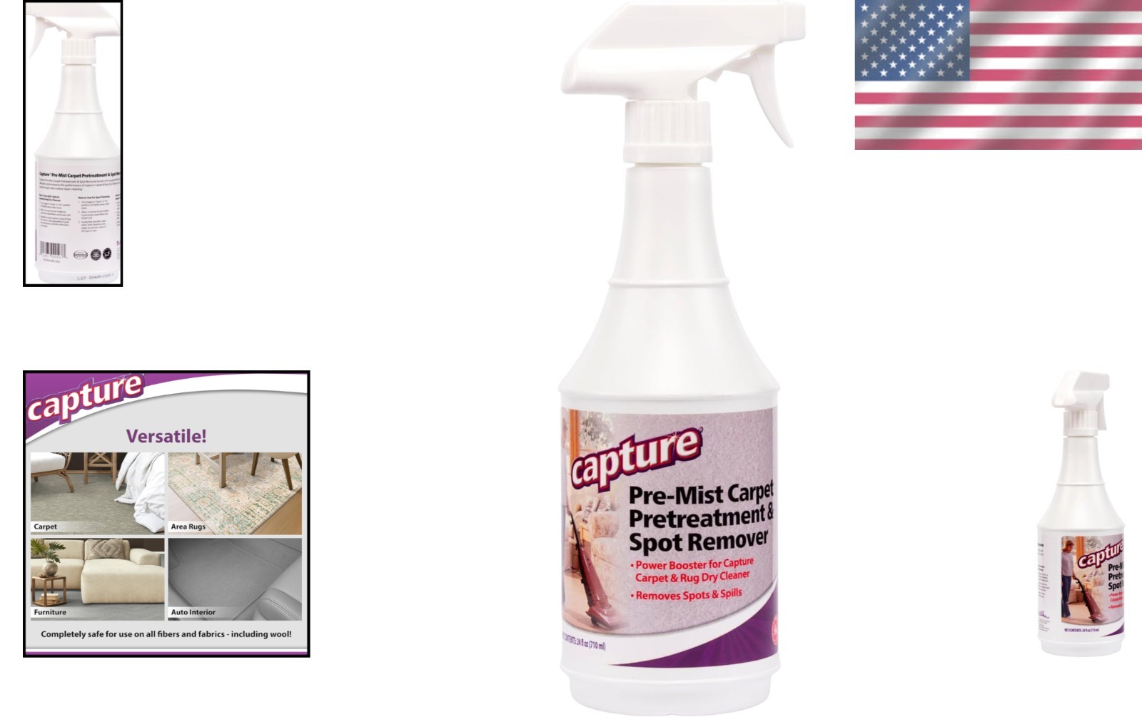 Capture Carpet Pre-Spray 24oz – Non-Toxic Stain Eliminator for Rugs & Upholstery