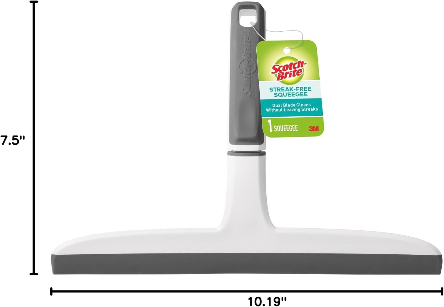 Scotch-Brite, All-Purpose 10 Inch Dual Blade Streak-Free Squeegee, Safe on Mirro