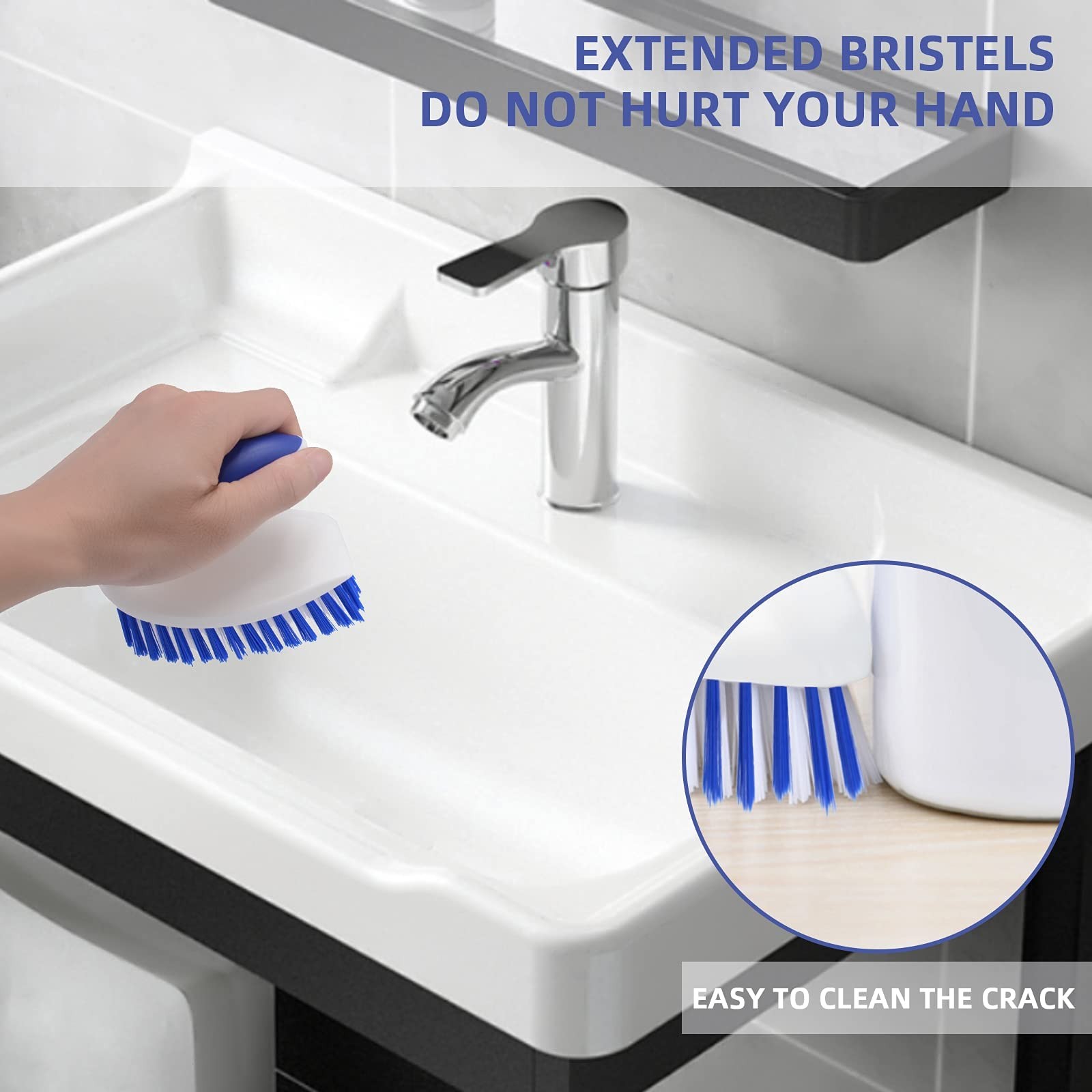 2 Pack Deep Cleaning Brush Set, Scrub Brush with Comfort Grip, Stiff Bristles…