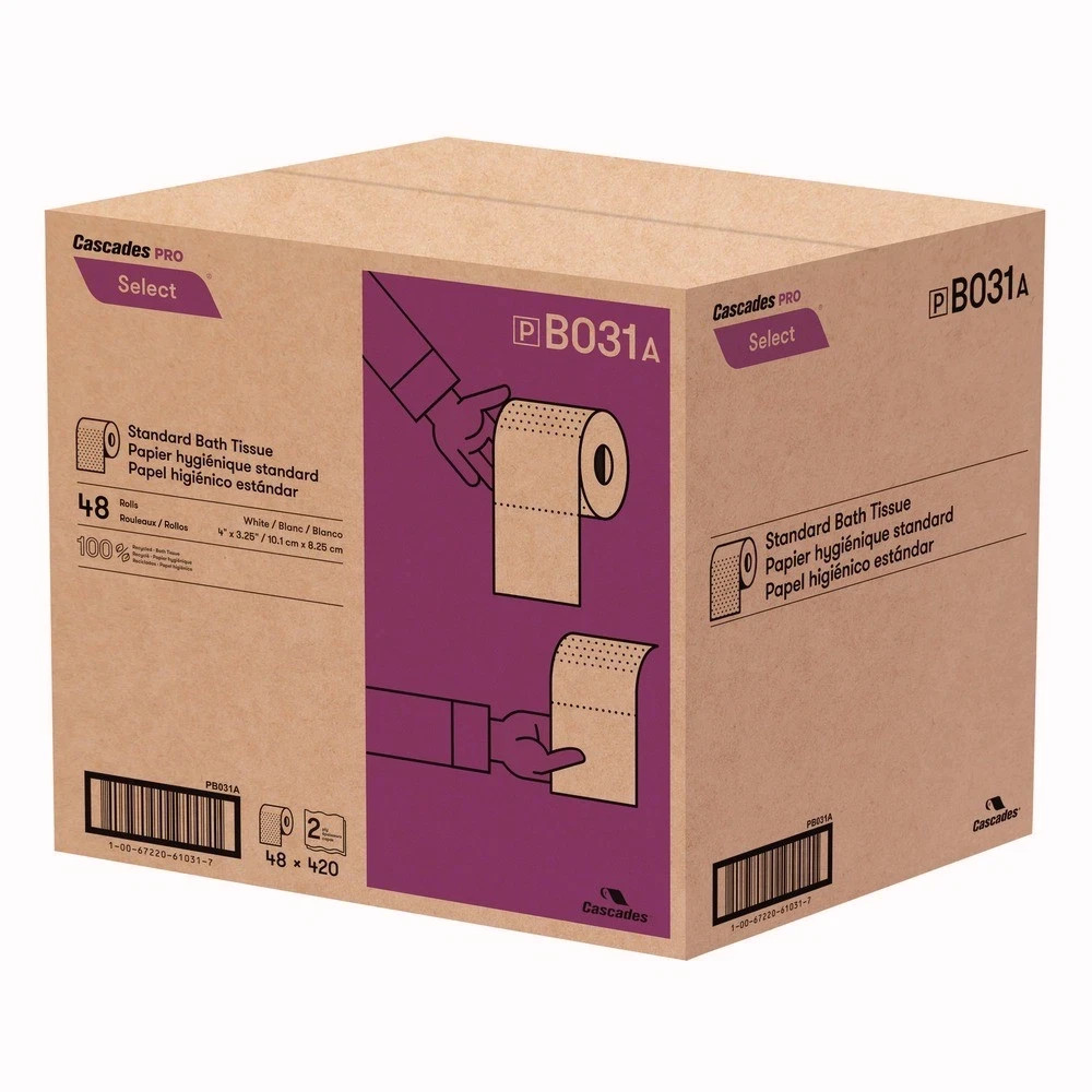 Cascades PRO B031 4″ x 3.25″ Select Standard Bath Tissue – White (48/CT) New