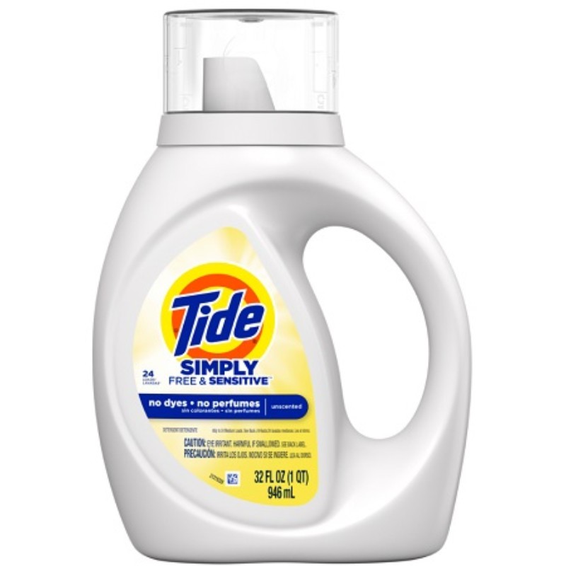 6x Tide Simply Liquid Free & Sensitive Unscented Laundry Detergent Soap Bulk 32o