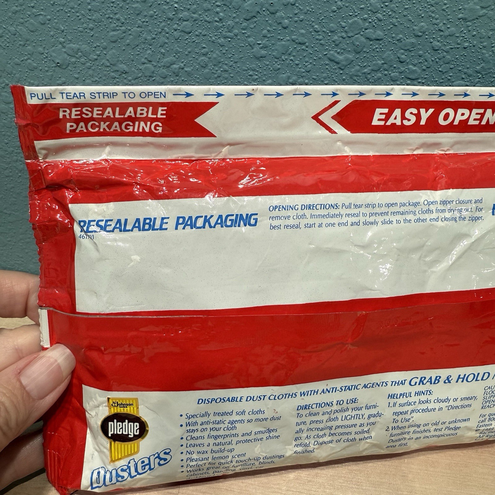 1989 Pledge Dusters Lemon Anti Static Dust Cloths Nostalgia NOS Prop Rare NEW