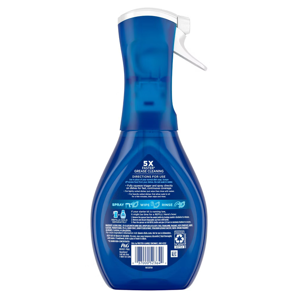 Dawn Platinum Powerwash Dishwashing Liquid Dish Soap Spray – Fresh – 16oz