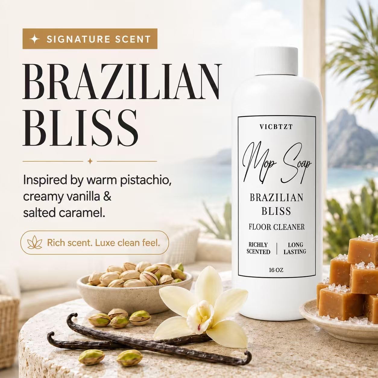 Mop Soap, Highly Scented Floor Cleaner, Lasting Brazilian Bliss Fragrance – L…
