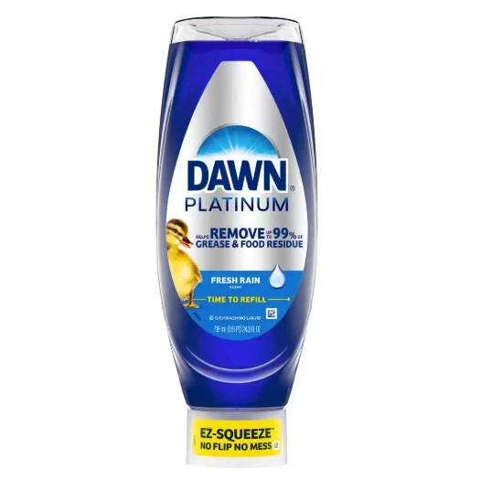 Dawn Platinum EZ-Squeeze Dish Soap 24.3 oz, Fresh Rain Scent, Grease Cleaner