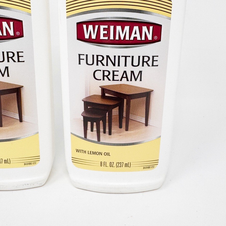 2 Bottles Of Weiman Furniture Cream with Lemon Oil 8 fl oz 237 ml NEW