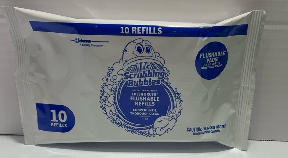 Scrubbing Bubbles FRESH BRUSH Flushable Pads Toilet Cleaning Refills 10ct NOS