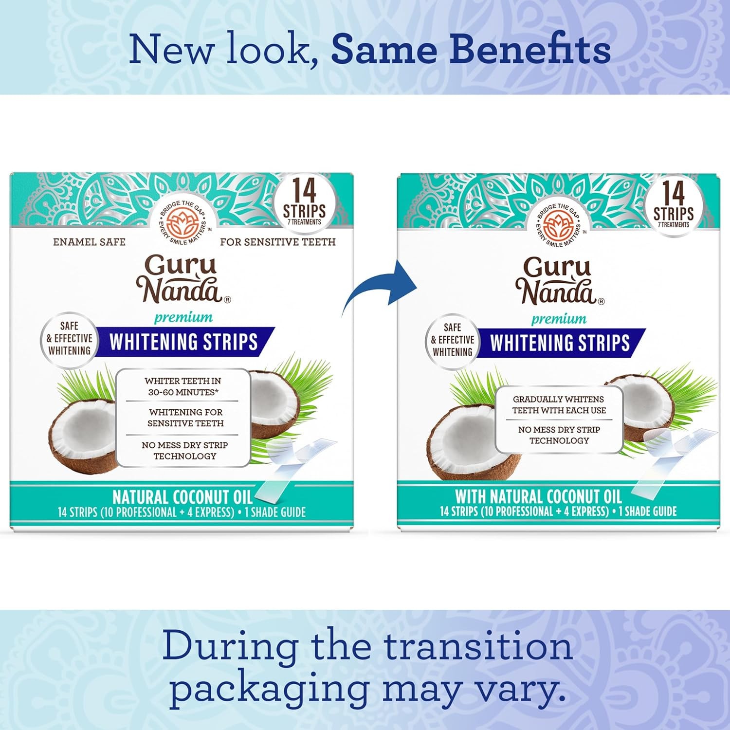 Share GuruNanda Teeth Whitening Strips – 7-Day Treatment with Non-Slip, Dry Stri