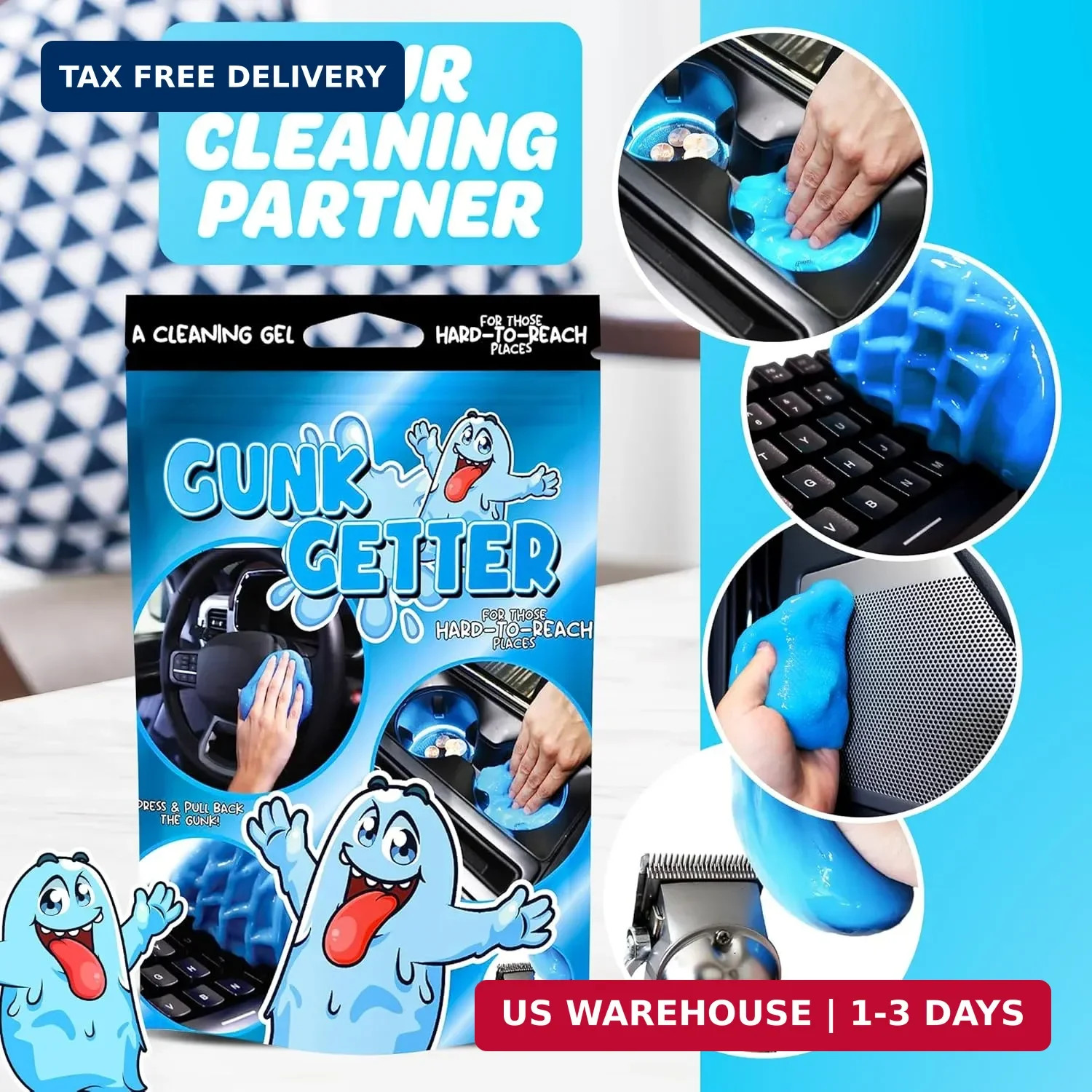 Car Cleaning Gel 12 Pack for Those Hard to Reach Places, Automotive Cup Holder E
