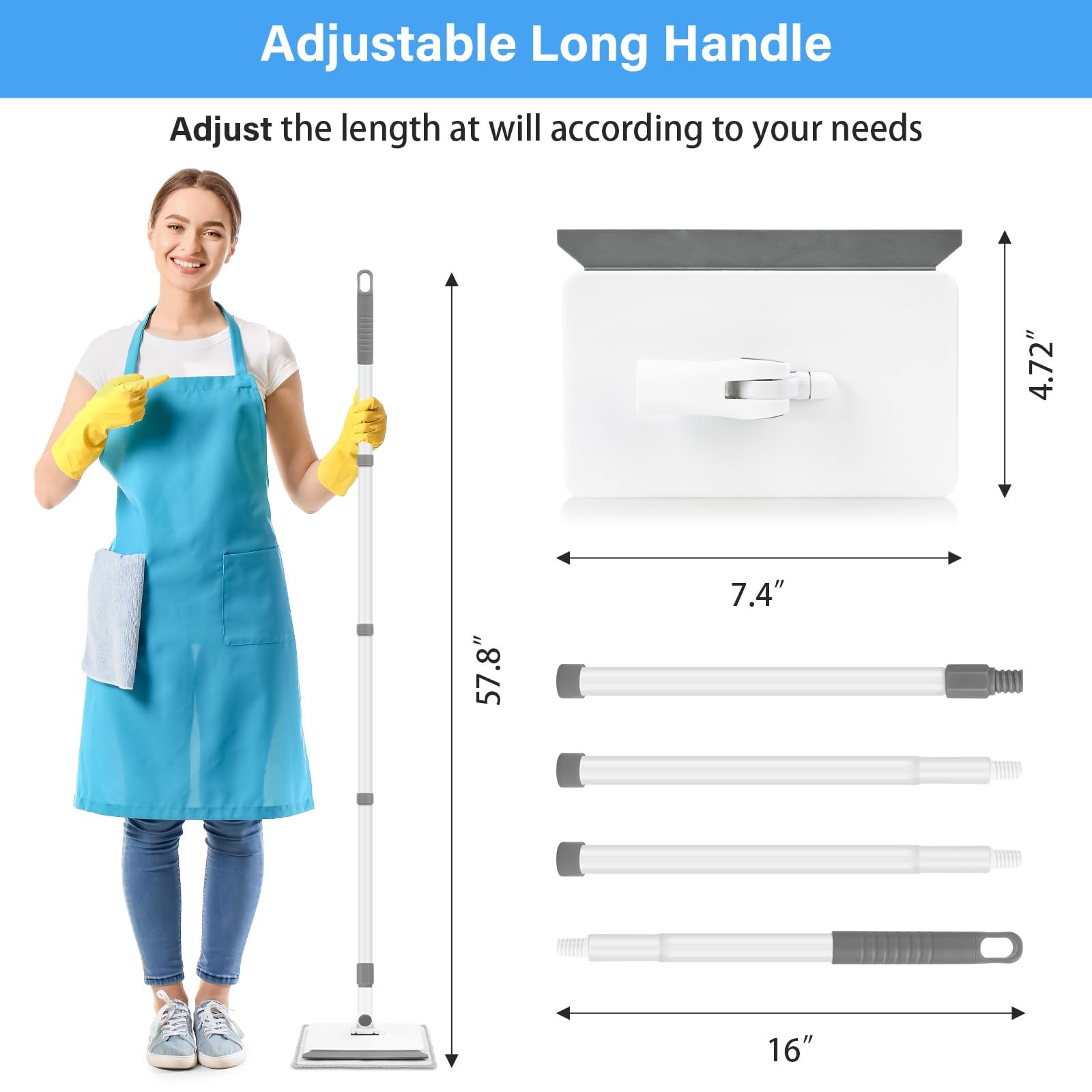 Baseboard Cleaner Tool with Handle DELUX Baseboard Cleaner with Extendable Long