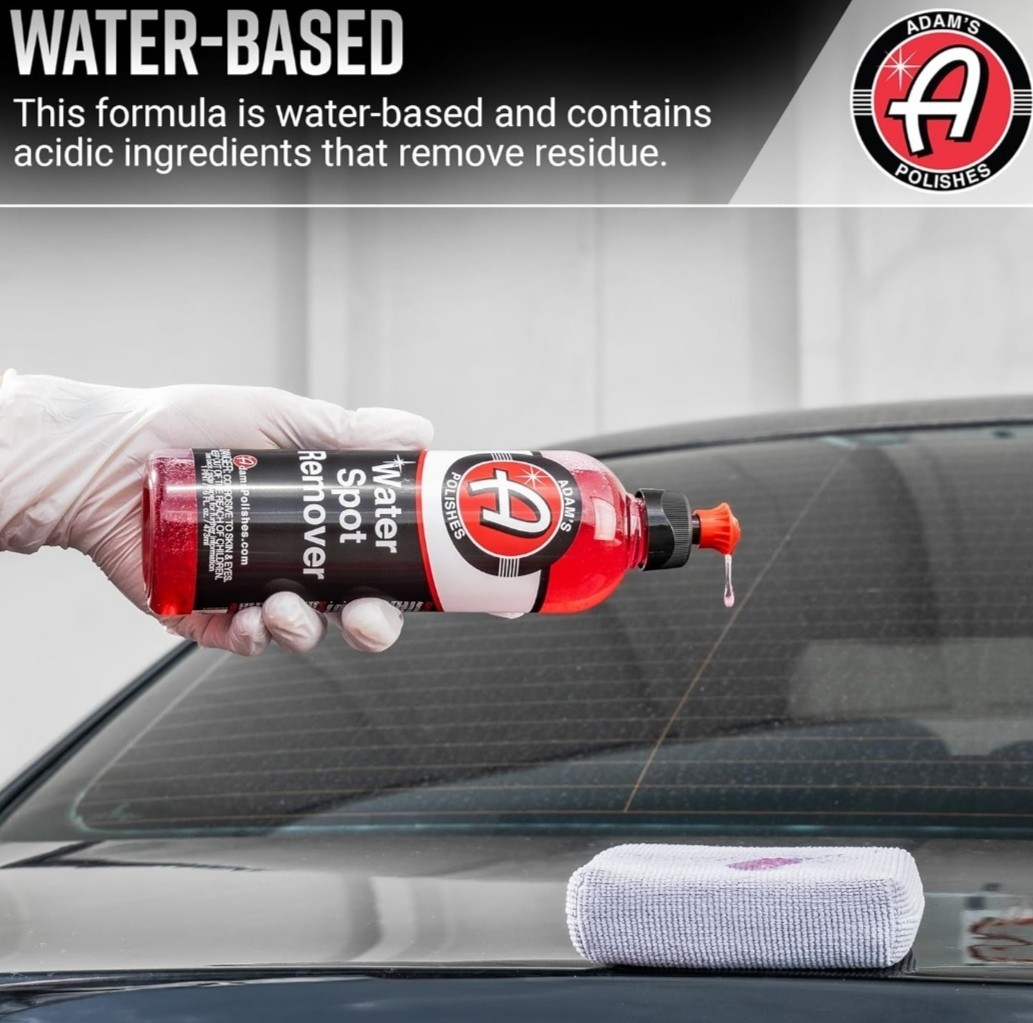 Adam’s Water Spot Remover – Hard Water Stain Remover for Glass, Shower Doors, Pa