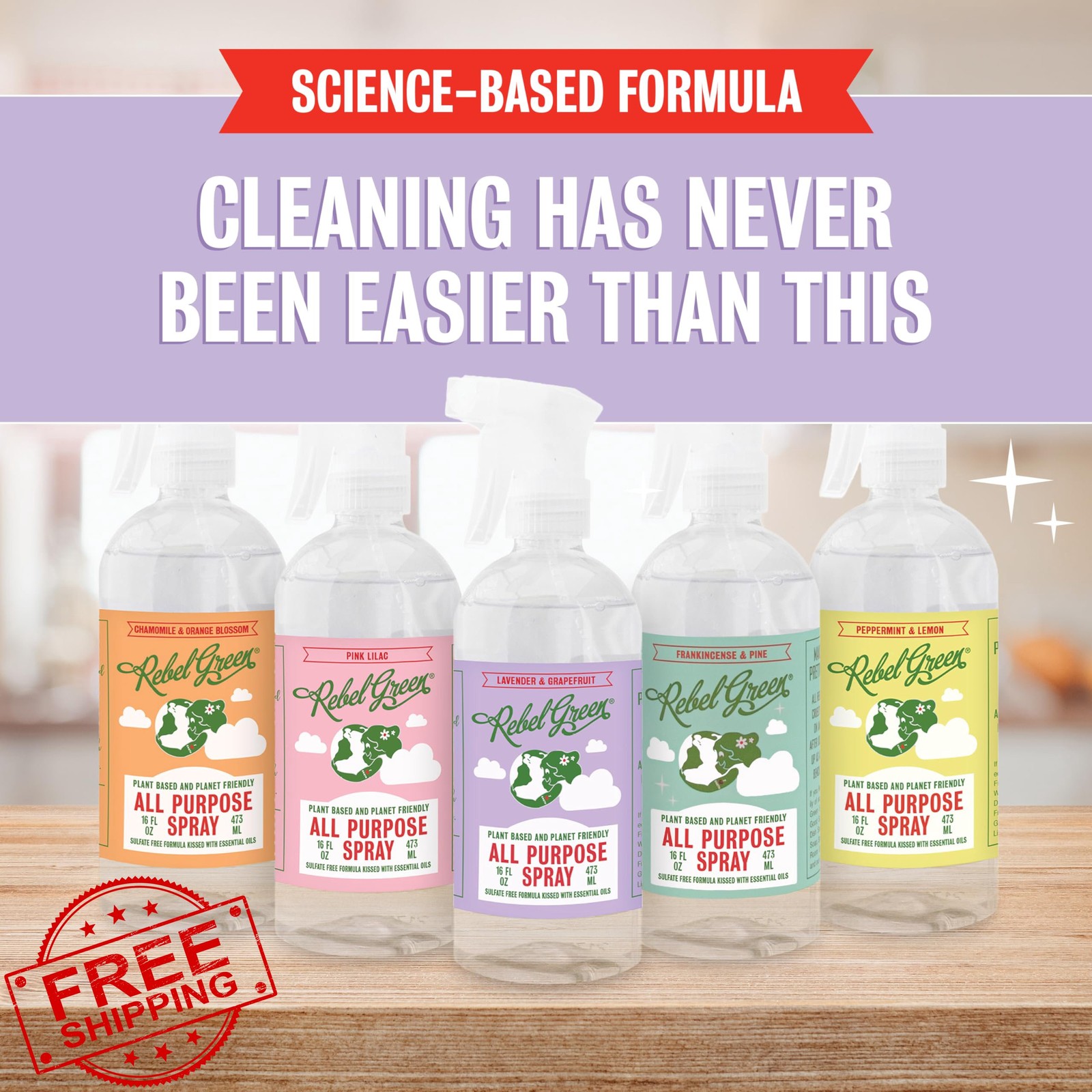 Rebel Green Lavender Grapefruit Cleaner 16 Fl Oz