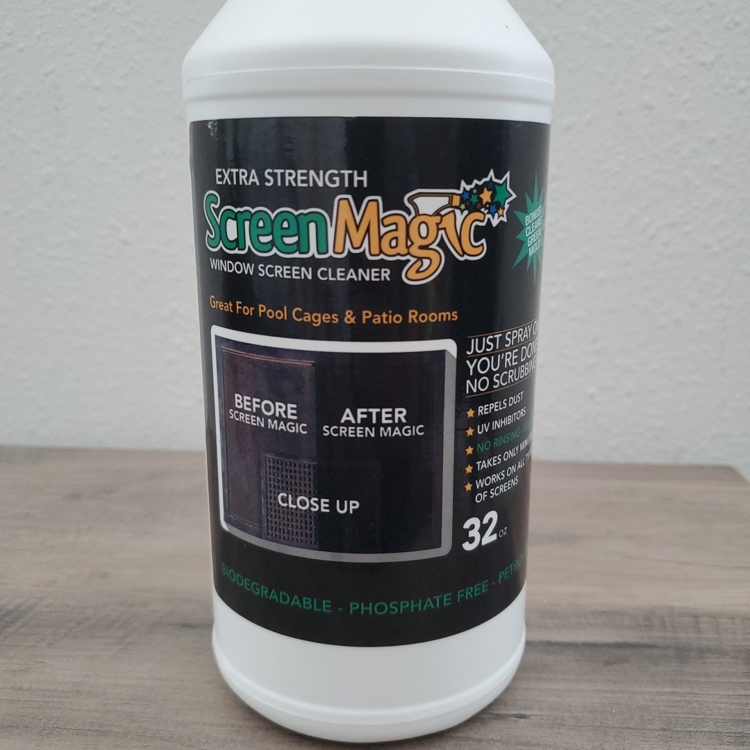 Extra Strength Screen Magic Window Screen Cleaner 32oz Pool Cages & Patio Screen