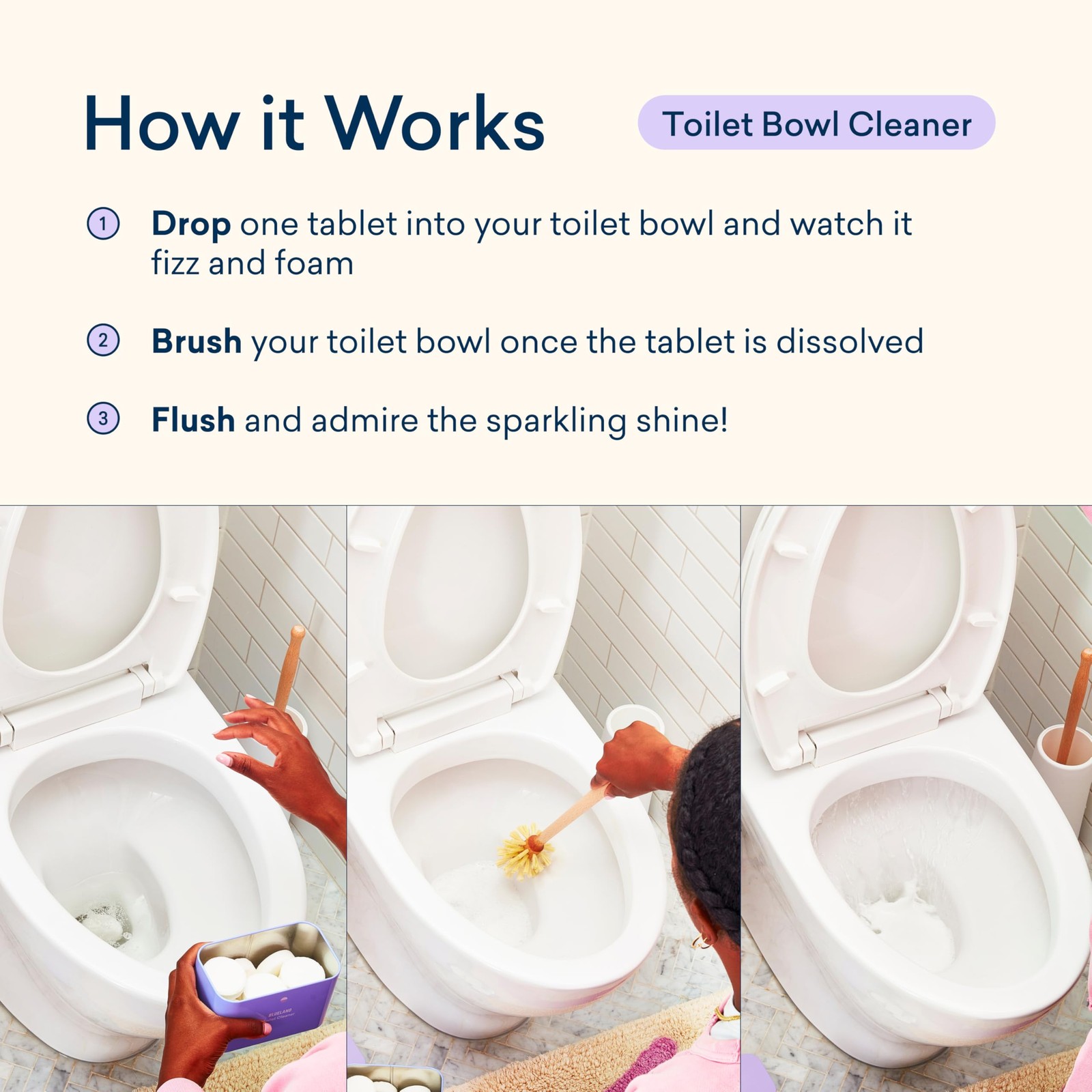 Toilet Bowl Cleaner Tablets, 28 Count, Lemon Cedar, Plastic-Free, No Harsh Ch…