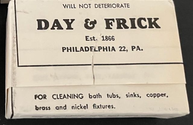 Vintage Bar DAY & FRICK GRIT SCOURING SOAP Cleans Tub Sink Copper Fixtures
