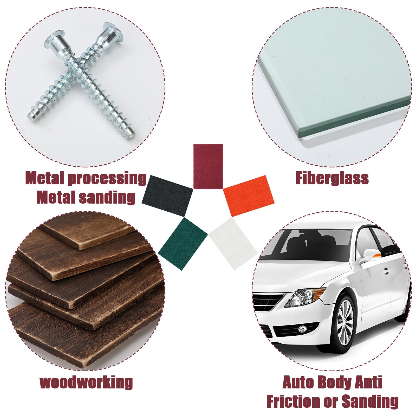 30 Pcs 6 x 9 Inch Scuff Pad 5 Different Specifications Assortment Scouring Pa…