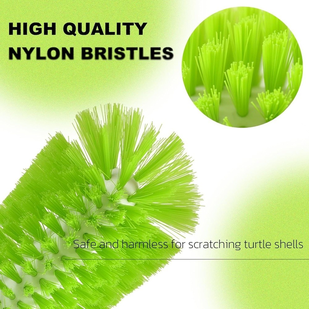 Turtle Shell Cleaning Brush Set 2 Piece Soft Nylon Bristles Suction Cup