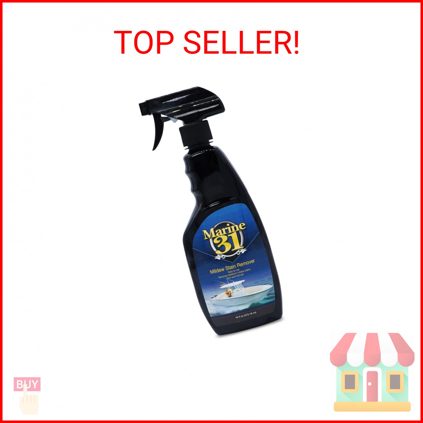 Marine 31 Mildew Stain Remover & Cleaner | Effective for Boats, Home, Patio, & B
