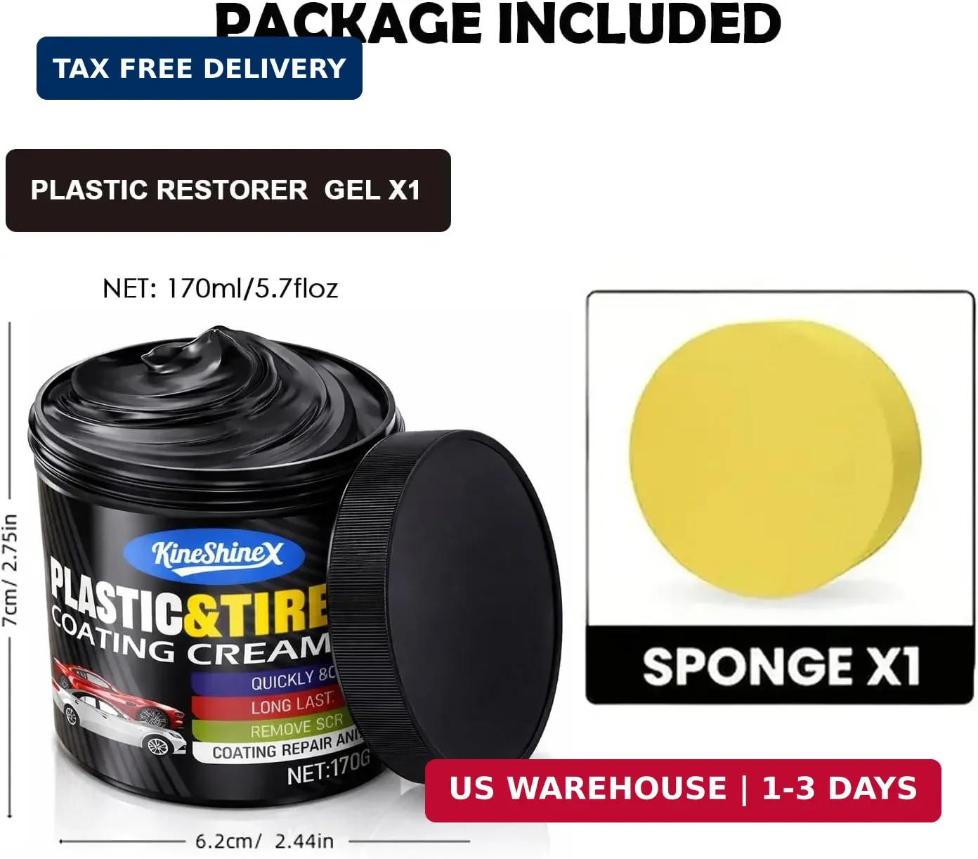 Black Trim Restorer, Plastic Restorer for Cars – Restore Faded Bumpers, Plastic,