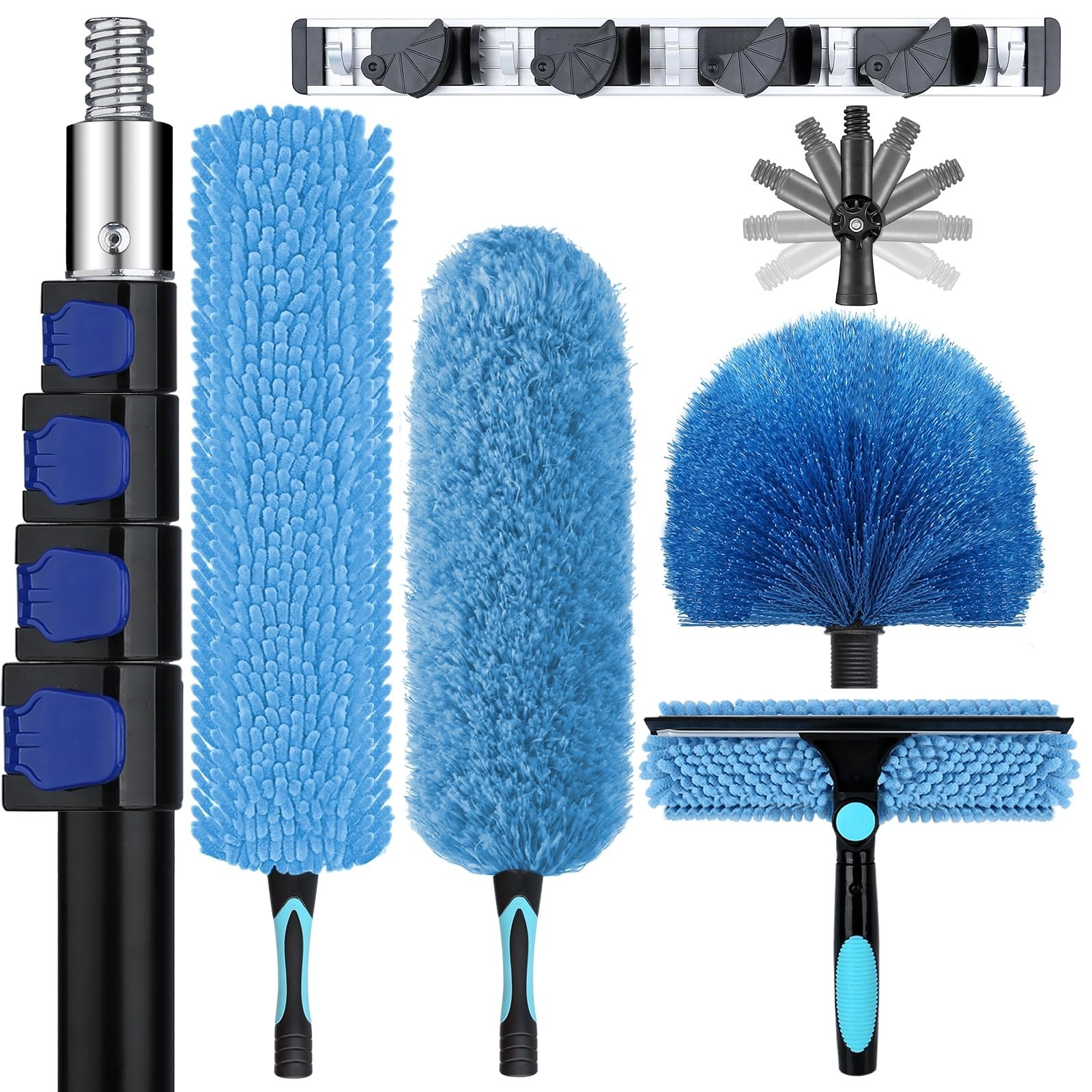 36ft High Ceiling Duster Kit – Heavy Duty Extension Pole, Fan Blade Cleaner & Co