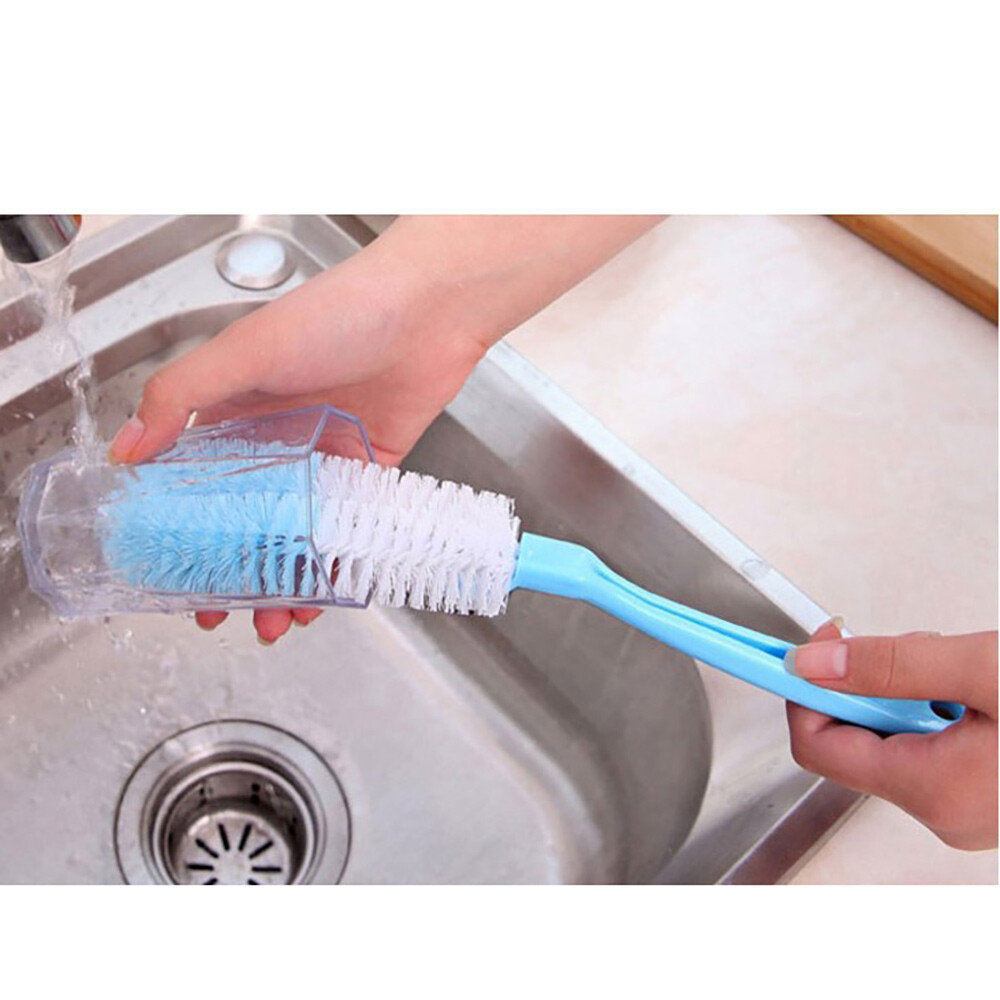 2x Bottle Cup Dish Pot Cleaning Washing Long Brush Cleaner For Kitchen Cleaning