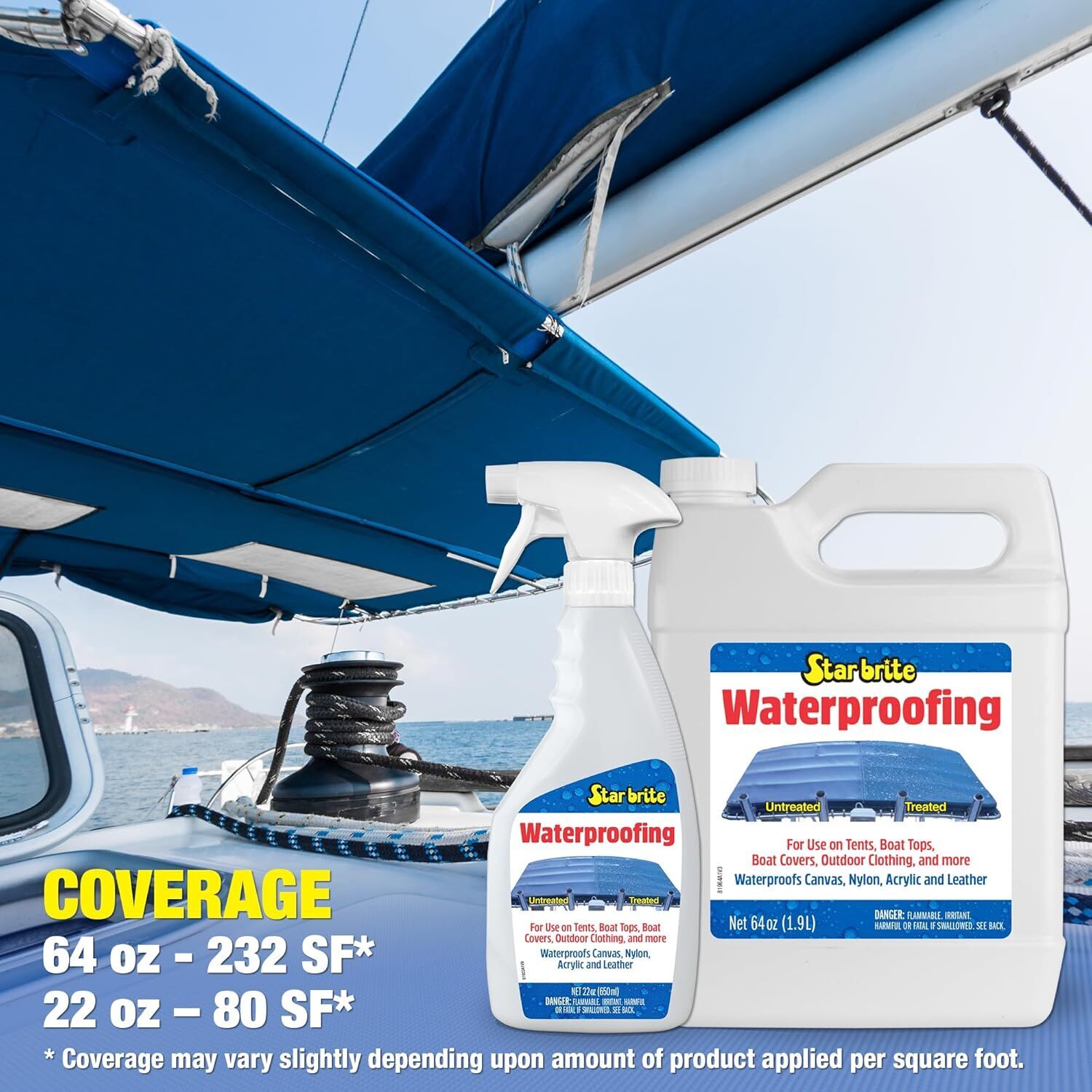 Waterproofing Spray Waterproofer Stain Repellent UV Protection for Boat Covers