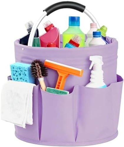 Cleaning Caddy with Handle, Cleaning Products Organiser, Foldable Storage Bas…