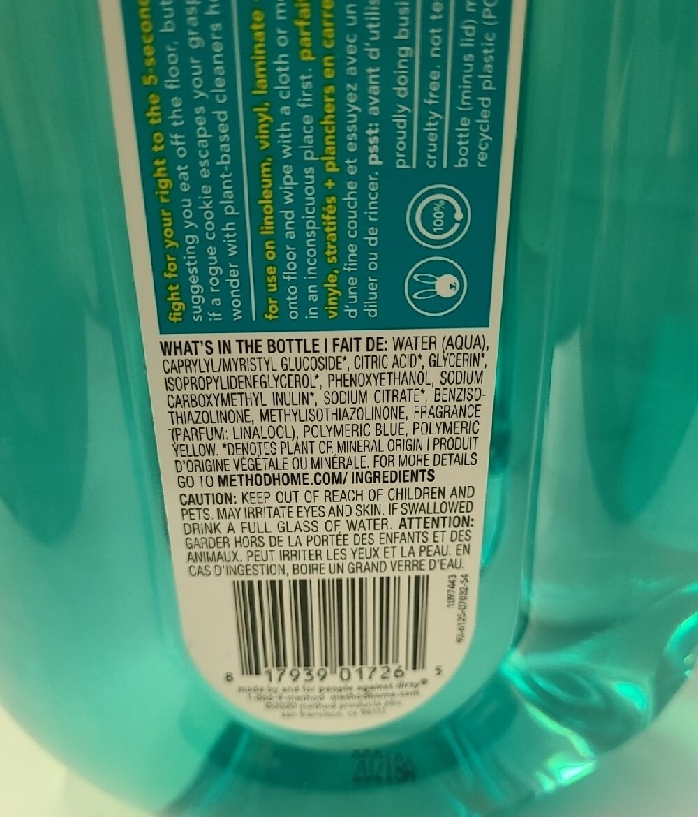 Method Squirt + Mop Hard Floor Cleaner Spearmint Sage 25 OZ FREE SHIPPING (J1-2)